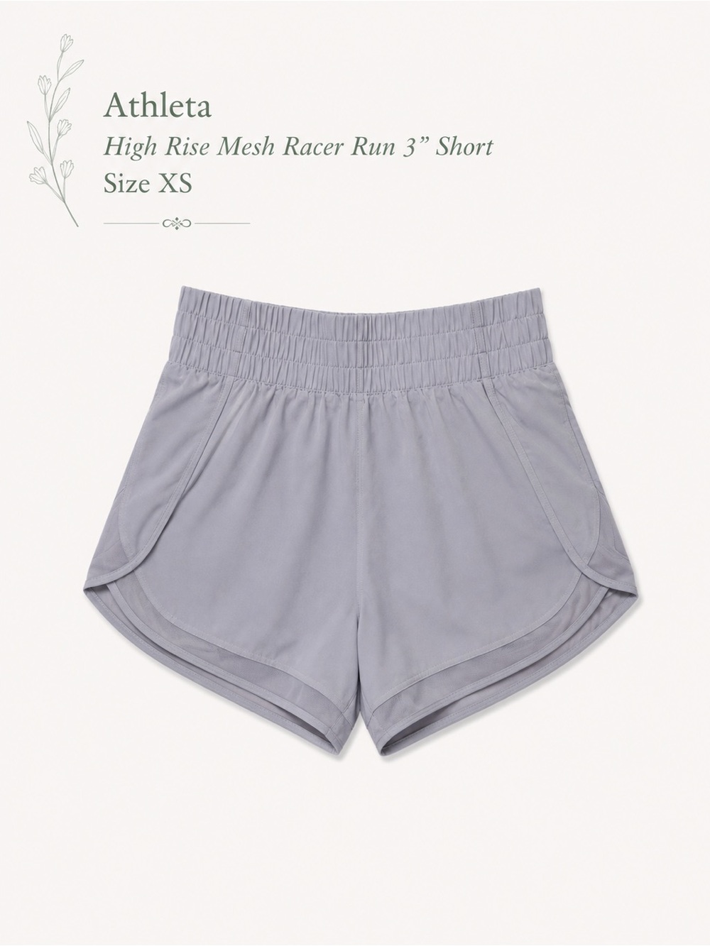 ATHLETA high rise mesh racer run 3” short